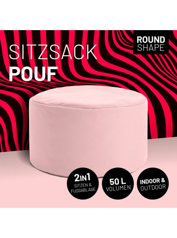 Lumaland Sitzsack-Hocker Pouf rund 50l pastellpink  Pink