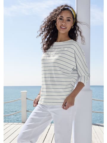 Vivance by Lascana 3/4-Arm-Shirt in weiß, blau