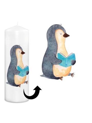 Mr. & Mrs. Panda Kerze Pinguin Buch ohne Spruch in Weiß
