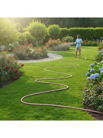 relaxdays Gartenschlauch in Rosa - 50 m
