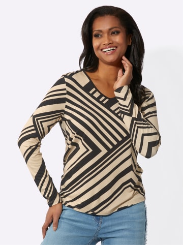 WITT WEIDEN Druck-Shirt in schwarz-sand-bedruckt