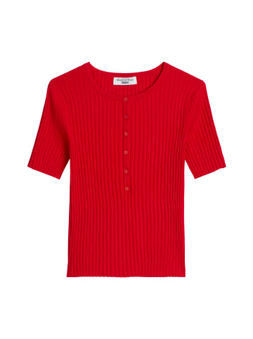 Marc O'Polo DENIM Feinstrick-Kurzarm-Pullover slim in Carmine Red