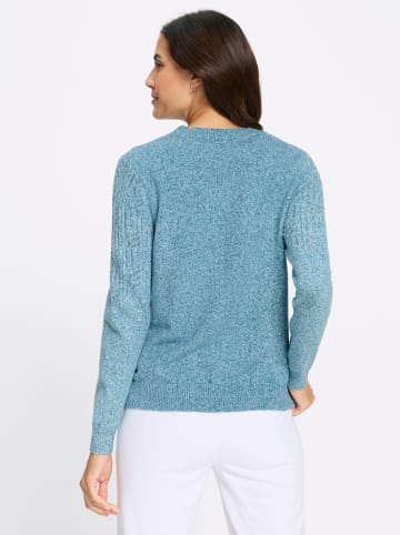 WITT WEIDEN Rundhals-Pullover in aquamarin-meliert