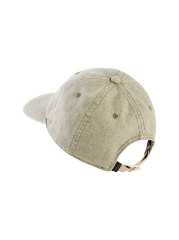 Camel Active Cap aus Baumwoll-Leinen-Mix in Olivgrün