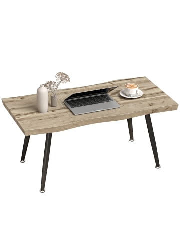 HOMCOM Couchtisch-100L x 50B x 45H cm-Eiche