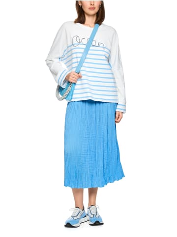 MARC CAIN SPORTS Gestreiftes Sweatshirt in white