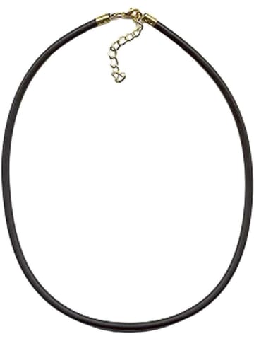 Gallay Kette 4mm Vollgummikette Naturkautschuk Verschluss goldfarbig 40cm in schwarz