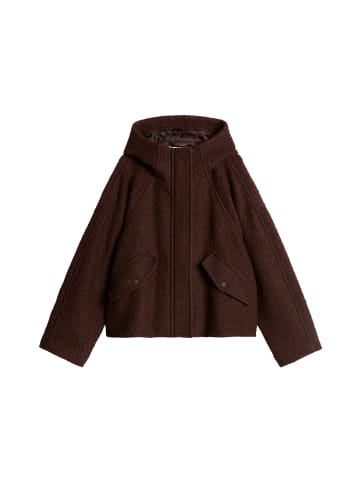Marc O'Polo DENIM Bouclé-Kapuzenjacke regular in Espresso Brown