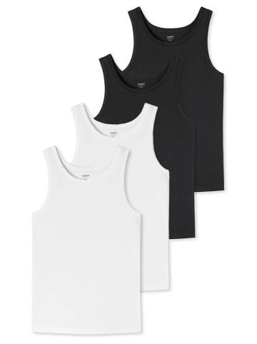 UNCOVER BY SCHIESSER Unterhemd / Tanktop Basic in Schwarz / Weiß