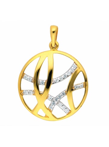Adeliás Damen 333 Gold Anhänger mit Zirkonia in gold