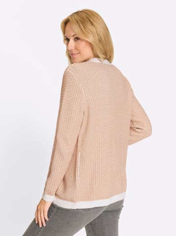 Sieh an! Strickjacke in beige-ecru-gemustert
