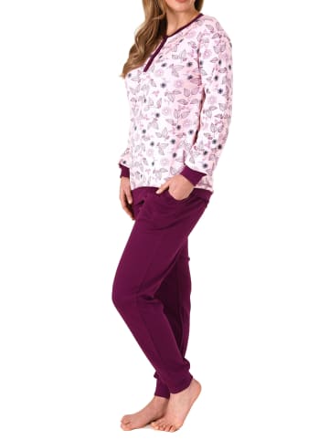 NORMANN r interlock Pyjama lang Bündchen - 69480 in rosa