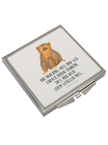 Mr. & Mrs. Panda Schminkspiegel Affe mit Spruch in Weiß