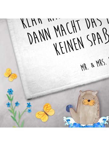 Mr. & Mrs. Panda Handtuch Pinguin Diät mit Spruch in Weiß