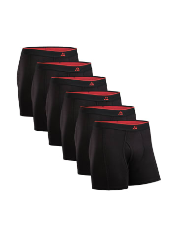 DANISH ENDURANCE Boxershorts Bamboo Trunks w/ fly in schwarz/rot