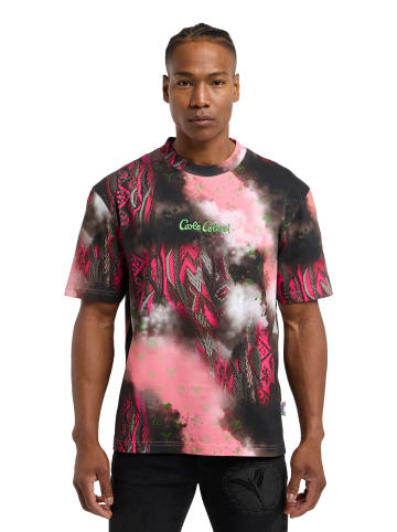 Carlo Colucci T-Shirt D'Inezo in Schwarz / Pink