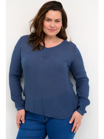 KAFFE curve Langarm-Bluse KCami Regular fit in Vintage Indigo