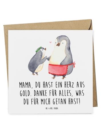 Mr. & Mrs. Panda Grußkarte Mama Herz Gold mit Spruch in Weiß