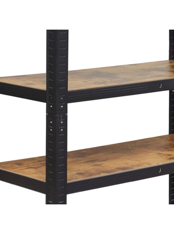 relaxdays Schwerlastregal in Schwarz/Braun - (B)100 x (H)180 x (T)30 cm