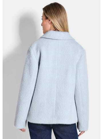 GOLDNER Jacke Flauschige Winterjacke mit Hemdkragen in grau / blau / gemustert