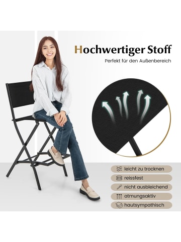 COSTWAY 2er Set Campingstühle in Schwarz