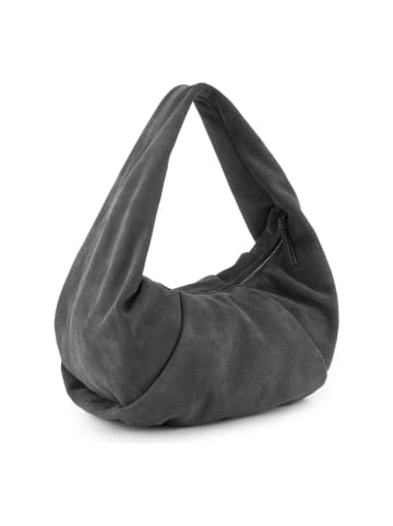 Les Visionnaires Greta Essential Schultertasche Leder 43 cm in asphalte