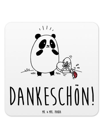 Mr. & Mrs. Panda Bierdeckel Panda Dankeschön mit Spruch in Weiß