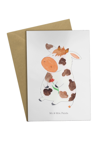Mr. & Mrs. Panda valentinstagskarte Kuh ohne Spruch in Weiß