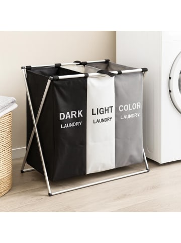 Bathroom Solutions Wäschekorb mit 3 Fächern, 35 L Fassungsvermögen in Mehrfarben, 40 x 58 x 58 cm