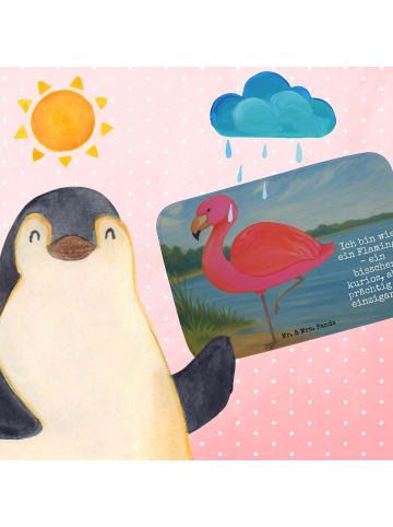 Mr. & Mrs. Panda Duschmatte Flamingo Classic Design mit Spruch in Weiß