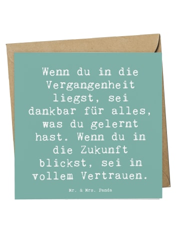 Mr. & Mrs. Panda Klappkarte Spruch Freude und Vertrauen mit Spruch in Meeresbrise