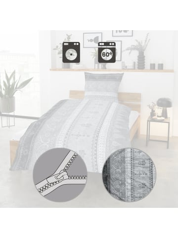 Casatex Interlock-Jersey Bettwäsche in silber-anthrazit