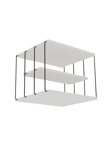 CALICOSY Nachttisch LIFON in Weiß / Schwarz - (W) 50  x (H) 33  x (L) 40  cm