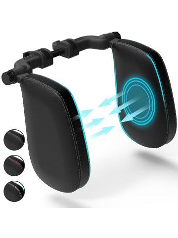 Flip Kopfstütze Auto schwarz Nähte schwarz  Schwarz