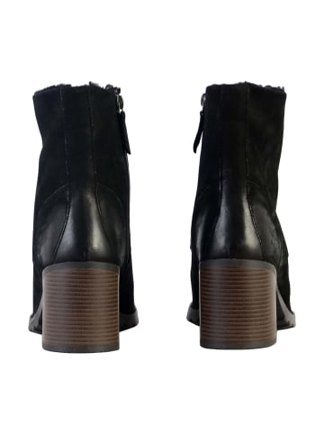 Clarks Lederstiefelette „Well Lace“ Schwarz