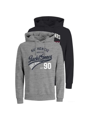 Jack & Jones Sweatshirt 2er Pack in Grau/Schwarz