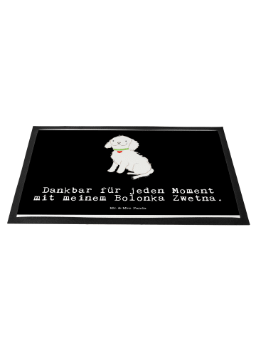 Mr. & Mrs. Panda Eingangsmatte Bolonka Zwetna Moment mit Spruch in Schwarz