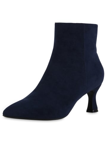 VAN HILL Klassische Stiefeletten Ingrid in Dunkelblau Velours