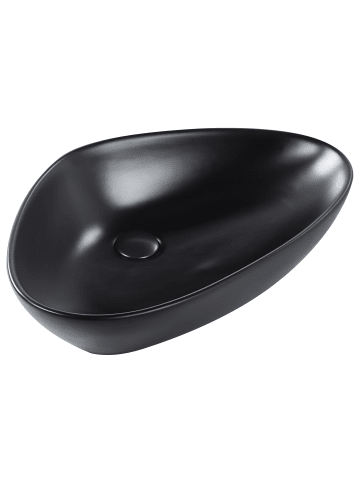 Beliani Waschbecken TIRIG in Schwarz - (W) 60 x (H) 14 x (L) 39 cm