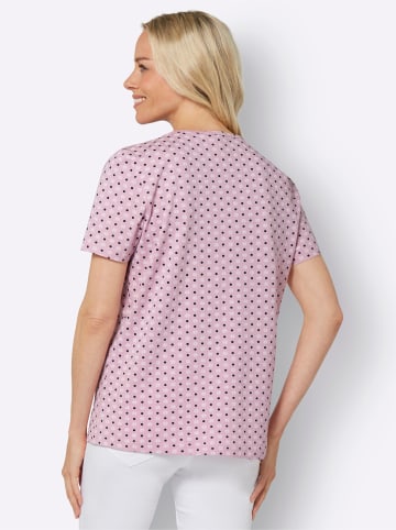 Sieh an! Kurzarmshirt in rosé-gemustert