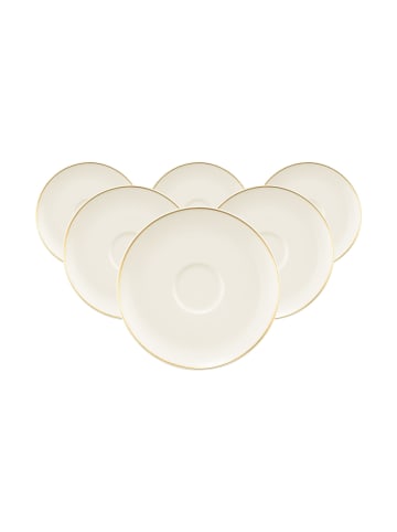 Seltmann Weiden 6er Set Kombi-Untertassen Savona Goldlinie ø 13 cm creme in creme