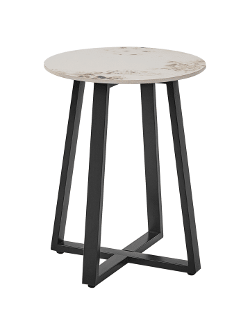 Beliani Beistelltisch IVINS in Schwarz/Weiß/Beige - (W) 45 x (H) 55 x (L) 45 cm