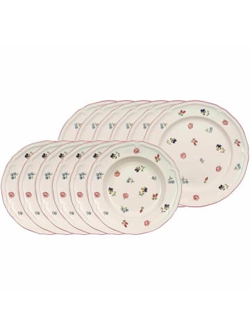 Villeroy & Boch 12er Set Tafelservice Petite Fleur weiß in weiß