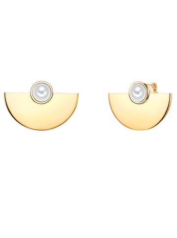 Lulu & Jane Ohrstecker Edelstahl Muschelkernperle in gelbgold