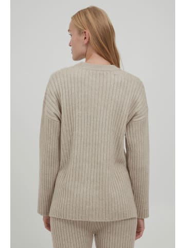 b.young Strickpullover BYNASIKA JUMPER - 20810776  Strickpullover mit gestreiftem Strukturmuster in beige