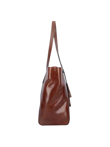 The Bridge Florentin Shopper Tasche Leder 37 cm in brown gold