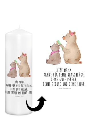 Mr. & Mrs. Panda Wachskerze Bär Kind mit Spruch in Weiß