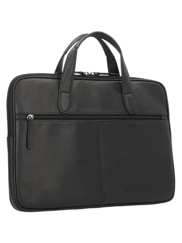 D&N Business Line Aktentasche Leder 40 cm Laptopfach in schwarz