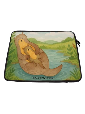 Mr. & Mrs. Panda Laptop Tasche Otter Kind Design ohne Spruch in Weiß