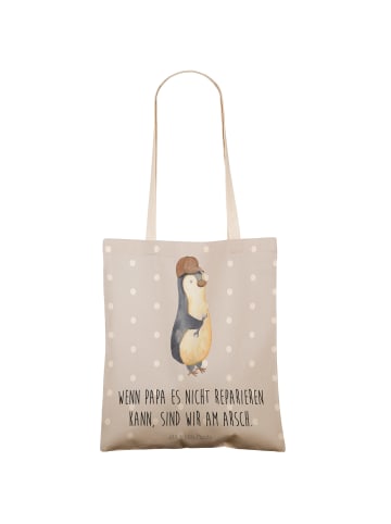 Mr. & Mrs. Panda Shopping Bag Wenn Papa es nicht reparieren kann... in Grau Pastell